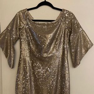 Gold sequin party dress